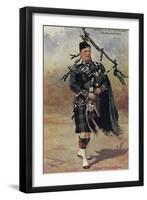 Scottish Bagpiper in Full Uniform-null-Framed Art Print