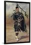Scottish Bagpiper in Full Uniform-null-Framed Art Print
