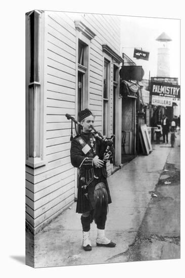 Scottish Bagpiper-Irving Underhill-Stretched Canvas