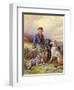 Scottish Boy with Wolfhounds in a Highland Landscape, 1870-James Jnr Hardy-Framed Giclee Print