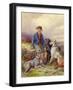 Scottish Boy with Wolfhounds in a Highland Landscape, 1870-James Jnr Hardy-Framed Giclee Print