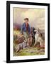 Scottish Boy with Wolfhounds in a Highland Landscape, 1870-James Jnr Hardy-Framed Giclee Print