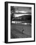 Scottish Farm Girl Walking Along a Trail Where Wordsworth Wrote Some of His Poetry-Nat Farbman-Framed Photographic Print