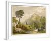 Scottish Highland Moor Scene with a Stag Set Against Majestic Hills-F. Lydon-Framed Photographic Print