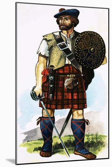 Scottish Highlander of the 1745 Jacobite Uprising-Dan Escott-Mounted Giclee Print