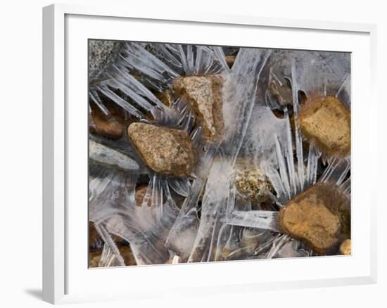 Scottish Highlands, Glencoe, Frozen Rocks in a Riverbed Below the Buachaille Etive Mor, Scotland-Paul Harris-Framed Photographic Print