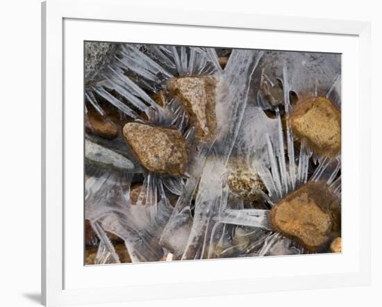 Scottish Highlands, Glencoe, Frozen Rocks in a Riverbed Below the Buachaille Etive Mor, Scotland-Paul Harris-Framed Photographic Print