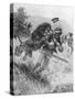 Scottish Missionary and Explorer David Livingstone Being Attacked by a Lion, Africa, 19th Century-null-Stretched Canvas