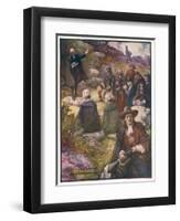 Scottish Presbyterians Worship in Defiance of Conventicle Acts-J.r. Skelton-Framed Art Print