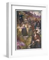 Scottish Presbyterians Worship in Defiance of Conventicle Acts-J.r. Skelton-Framed Art Print