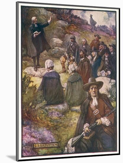 Scottish Presbyterians Worship in Defiance of Conventicle Acts-J.r. Skelton-Mounted Art Print