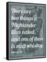 Scottish Proverb on What a Highlander Likes Naked - 1855, Scotland Map-null-Framed Stretched Canvas