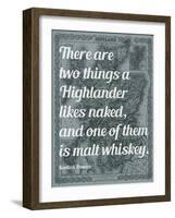 Scottish Proverb on What a Highlander Likes Naked - 1855, Scotland Map-null-Framed Giclee Print