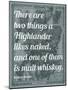 Scottish Proverb on What a Highlander Likes Naked - 1855, Scotland Map-null-Mounted Giclee Print