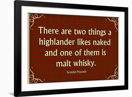 Scottish Proverb Things a Highlander Likes Naked Art-null-Framed Art Print