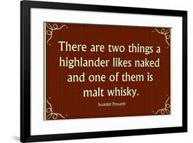 Scottish Proverb Things a Highlander Likes Naked Art-null-Framed Art Print