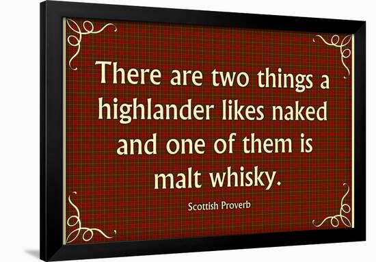 Scottish Proverb Things a Highlander Likes Naked Art-null-Framed Art Print