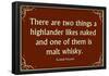 Scottish Proverb Things a Highlander Likes Naked-null-Framed Poster