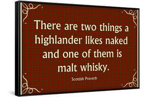 Scottish Proverb Things a Highlander Likes Naked-null-Framed Stretched Canvas