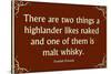 Scottish Proverb Things a Highlander Likes Naked-null-Stretched Canvas