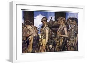 Scottish Soldiers Return from Combat-Francois Flameng-Framed Art Print