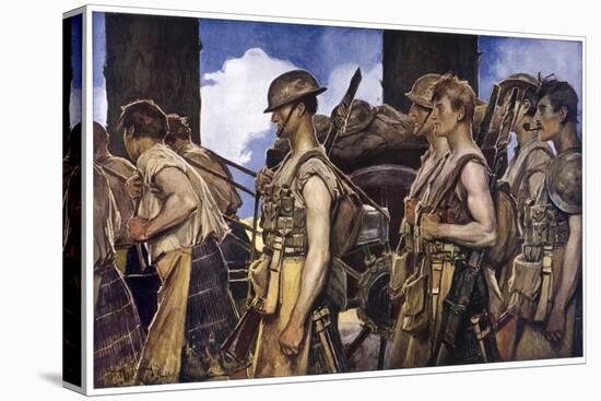 Scottish Soldiers Return from Combat-Francois Flameng-Stretched Canvas