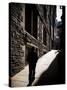 Scottish Street with Male Figure-Craig Roberts-Stretched Canvas