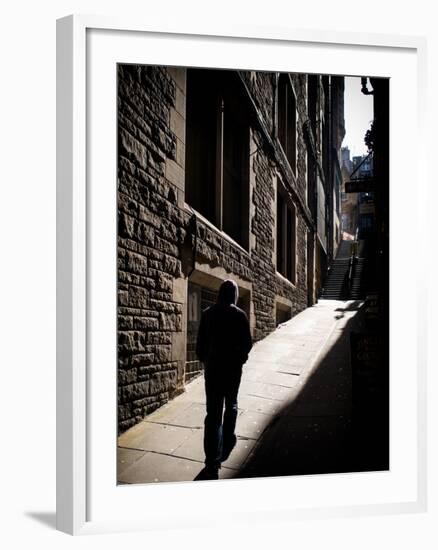 Scottish Street with Male Figure-Craig Roberts-Framed Photographic Print