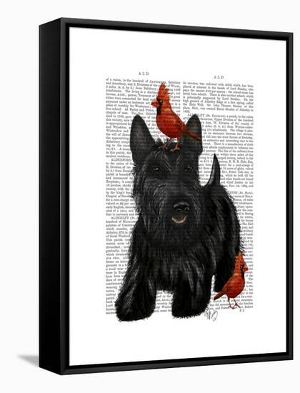 Scottish Terrier and Birds-Fab Funky-Framed Stretched Canvas