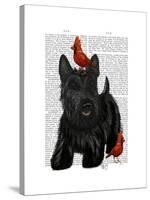 Scottish Terrier and Birds-Fab Funky-Stretched Canvas