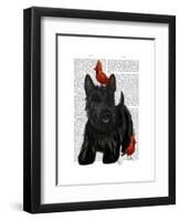 Scottish Terrier and Birds-Fab Funky-Framed Art Print