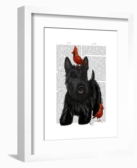 Scottish Terrier and Birds-Fab Funky-Framed Art Print