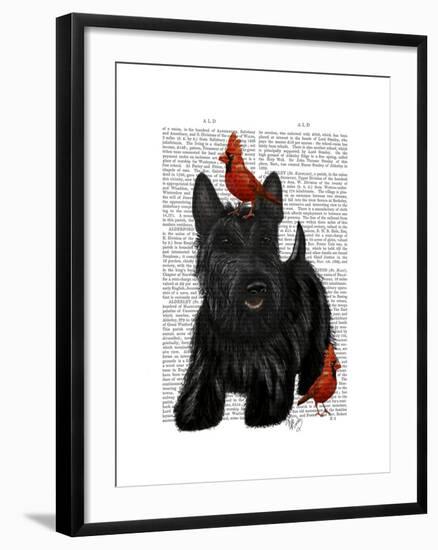 Scottish Terrier and Birds-Fab Funky-Framed Art Print