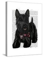 Scottish Terrier and Bow-Fab Funky-Stretched Canvas