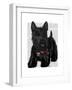 Scottish Terrier and Bow-Fab Funky-Framed Art Print