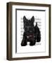 Scottish Terrier and Bow-Fab Funky-Framed Art Print