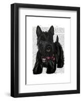 Scottish Terrier and Bow-Fab Funky-Framed Art Print