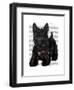 Scottish Terrier and Bow-Fab Funky-Framed Art Print