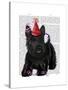 Scottish Terrier and Party Hat-Fab Funky-Stretched Canvas
