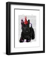 Scottish Terrier and Party Hat-Fab Funky-Framed Art Print