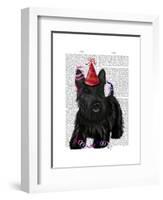 Scottish Terrier and Party Hat-Fab Funky-Framed Art Print