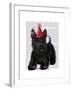 Scottish Terrier and Party Hat-Fab Funky-Framed Art Print