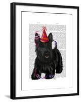 Scottish Terrier and Party Hat-Fab Funky-Framed Art Print