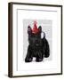 Scottish Terrier and Party Hat-Fab Funky-Framed Art Print