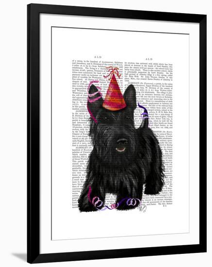 Scottish Terrier and Party Hat-Fab Funky-Framed Art Print