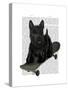 Scottish Terrier and Skateboard-Fab Funky-Stretched Canvas