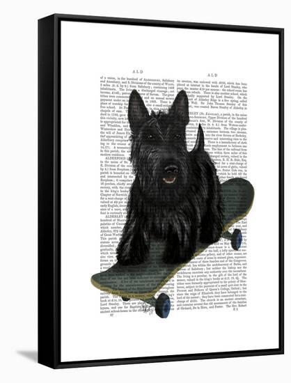 Scottish Terrier and Skateboard-Fab Funky-Framed Stretched Canvas