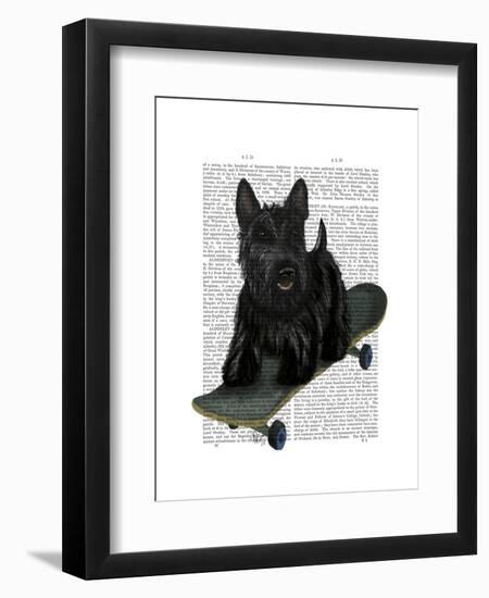 Scottish Terrier and Skateboard-Fab Funky-Framed Art Print