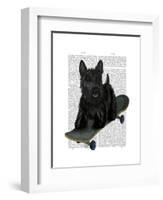 Scottish Terrier and Skateboard-Fab Funky-Framed Art Print