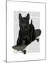 Scottish Terrier and Skateboard-Fab Funky-Mounted Art Print